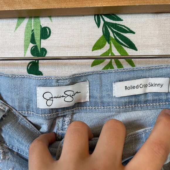 Size 12 Jessica Simpson Kids Capris Light Rolled Crop Skinny End Capris A1 - Picture 6 of 7